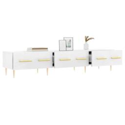 Berkfield Home TV Cabinet White 150x36x30 cm Engineered Wood - Size: 150 x 36 x 30 cm - thumbnail 4