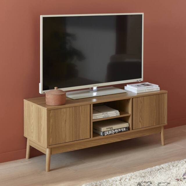 sweeek 120cm TV unit wooden effect 2 doors in Brown - image 1