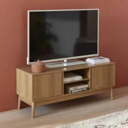 sweeek 120cm TV unit wooden effect 2 doors in Brown - thumbnail 1