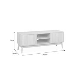 sweeek 120cm TV unit wooden effect 2 doors in Brown - thumbnail 5
