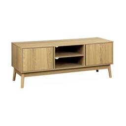 sweeek 120cm TV unit wooden effect 2 doors in Brown - thumbnail 2