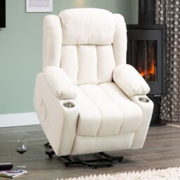 Artemis Home Redding Dual Motor Electric Lift Assist Recliner Chair with Massage & Heat in Cream - thumbnail 2