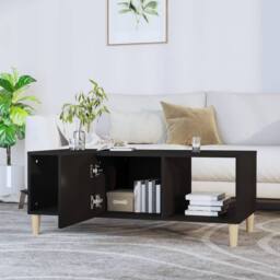 Berkfield Home Coffee Table Black 102x50x40 cm Engineered Wood - Size: 102 x 50 x 40 cm - thumbnail 6