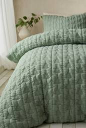 Pineapple Elephant 'Tamba Leaf' Pinsonic Duvet Cover Set in Green - Size: Single - thumbnail 4