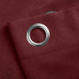Luxury Living Velvet Chenille Eyelet Curtains Ready Made Pair in Red - Size: 142 cm width x 183 cm drop - thumbnail 4