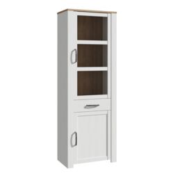 Furniture To Go Bohol Narrow Display Cabinet in White