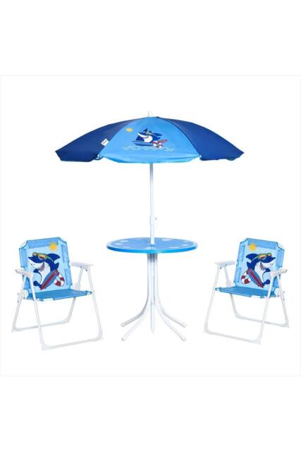 ERGOVEXA Kids Outdoor Bistro Table & Chair Set, Ages 3-6 Years, Blue - image 1