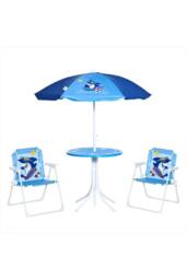 ERGOVEXA Kids Outdoor Bistro Table & Chair Set, Ages 3-6 Years, Blue