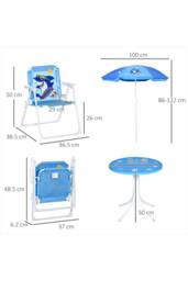 ERGOVEXA Kids Outdoor Bistro Table & Chair Set, Ages 3-6 Years, Blue - thumbnail 2