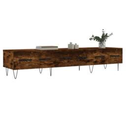 Berkfield Home TV Cabinet Smoked Oak 150x36x30 cm Engineered Wood in Brown - Size: 150 x 36 x 30 cm - thumbnail 3