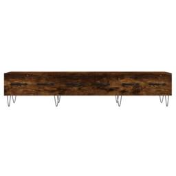 Berkfield Home TV Cabinet Smoked Oak 150x36x30 cm Engineered Wood in Brown - Size: 150 x 36 x 30 cm - thumbnail 5