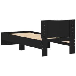 Berkfield Home Durable Bed Frame Frame with LED Lights Black 75x190 cm Small Single - thumbnail 9
