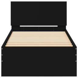 Berkfield Home Durable Bed Frame Frame with LED Lights Black 75x190 cm Small Single - thumbnail 7