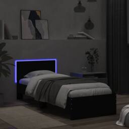Berkfield Home Durable Bed Frame Frame with LED Lights Black 75x190 cm Small Single - thumbnail 5