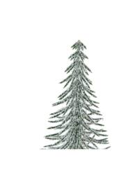 KDMD Large Snowy Spindle Tree in Wood Log Base - Winter Holiday Decor in White - thumbnail 2