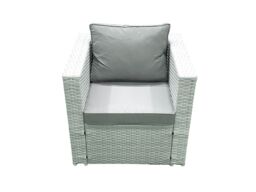 Fimous Rattan Garden Furniture Set with 3 Seater Sofa 2 Chair Rectangular Coffee Table Side Table Light Grey Mixed 5 Seater - thumbnail 6