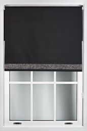 Furnished Black Blackout Fabric with Black Glitter Accent - Trimmable Roller Blind - Size: 80 cm width x 165 cm drop - thumbnail 1