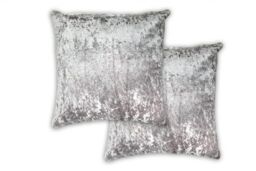 New Edge Blinds Crushed Velvet Cushion Cover in Grey - Size: 43 cm x 43 cm - thumbnail 1