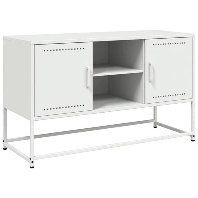 Berkfield Home TV Cabinet White 100.5x39x60.5 cm Steel - image 1