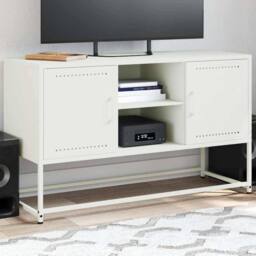 Berkfield Home TV Cabinet White 100.5x39x60.5 cm Steel - thumbnail 2
