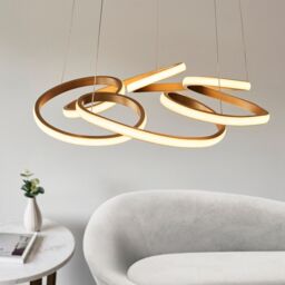 Netlighting 'FORLI' Dimmable Stylish LED Indoor Décor Glass Pendant Ceiling Lamp in Gold - thumbnail 4