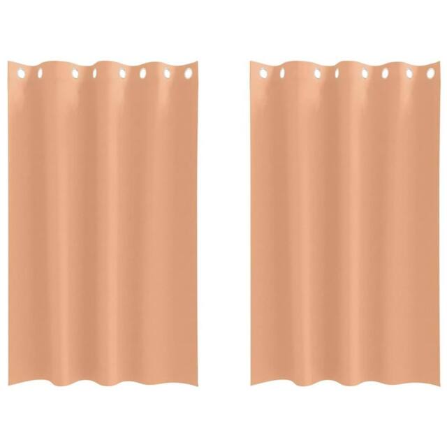 Berkfield Home Curtains with Curtains 2 pcs Light brown 175 x 140 cm Polyester - image 1