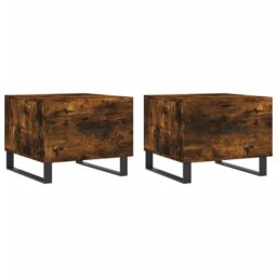 Berkfield Home Coffee Tables 2 pcs Smoked Oak 50x50x40 cm Engineered Wood in Brown - Size: 50 x 50 x 40 cm - thumbnail 2