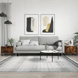 Berkfield Home Coffee Tables 2 pcs Smoked Oak 50x50x40 cm Engineered Wood in Brown - Size: 50 x 50 x 40 cm - thumbnail 1
