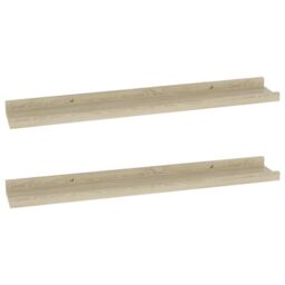 Berkfield Home Wall Shelves 2 pcs Sonoma Oak 60x9x3 cm in Brown - Size: 60 x 9 x 3 cm - thumbnail 2