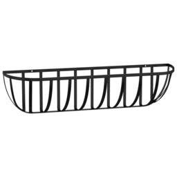 Berkfield Home Wall Troughs 2 pcs with Coco Liners Black 76x21x16 cm Steel - Size: 76 x 21 x 16 cm - thumbnail 5