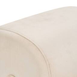 Wyld and Coco Beige Velvet U Shaped Pouffe Ottoman Pine Core Modern Living Room - thumbnail 5