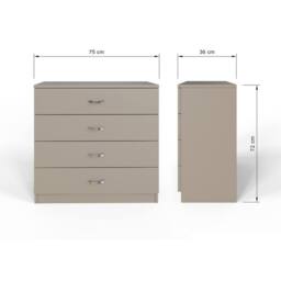 FWStyle Promo 4 Drawer Chest Of Drawers Putty in Beige - thumbnail 5