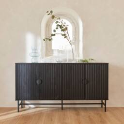 sweeek 157.5cm sideboard cabinet with two doors & one shelf in Black - thumbnail 6