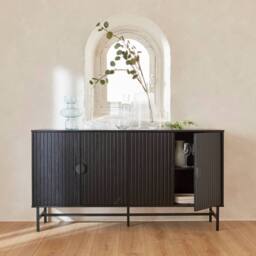 sweeek 157.5cm sideboard cabinet with two doors & one shelf in Black - thumbnail 8