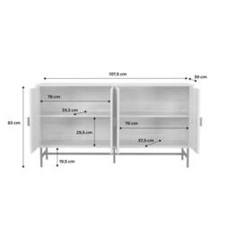 sweeek 157.5cm sideboard cabinet with two doors & one shelf in Black - thumbnail 5