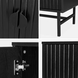 sweeek 157.5cm sideboard cabinet with two doors & one shelf in Black - thumbnail 4
