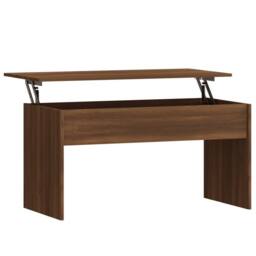 Berkfield Home Coffee Table Brown Oak 102x50.5x52.5 cm Engineered Wood - thumbnail 2