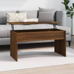 Berkfield Home Coffee Table Brown Oak 102x50.5x52.5 cm Engineered Wood - thumbnail 1