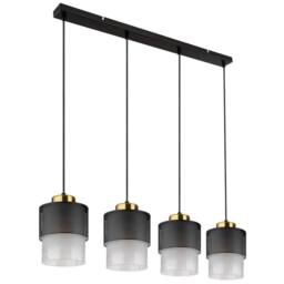 Netlighting Olga Bar Pendant Ceiling Light Matt Black Satined Glass Shade 4x E27 - thumbnail 2