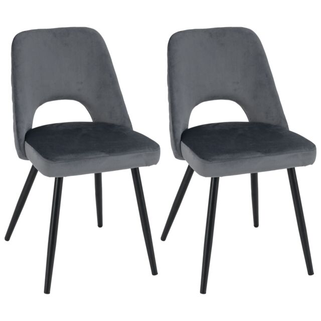 Gymax Dining Chair Set of 2 Upholstered Living Room Chair Adjustable Foot Pads in Grey - Size: 2 Pack - image 1