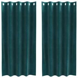 Berkfield Home Blackout Curtains with Eyelets 2 pcs Dark Green Velvet
