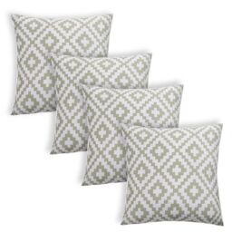 OHS 4 Pack Geometric Cushion Cover Water Resistant Outdoor in Green - Size: 45 cm x 45 cm - thumbnail 1