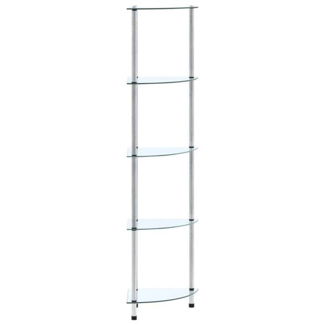 Berkfield Home 5-Tier Shelf Transparent 30x30x130 cm Tempered Glass in Clear - Size: 30 x 30 x 130 cm - image 1