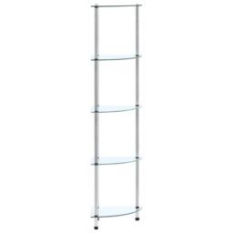 Berkfield Home 5-Tier Shelf Transparent 30x30x130 cm Tempered Glass in Clear - Size: 30 x 30 x 130 cm