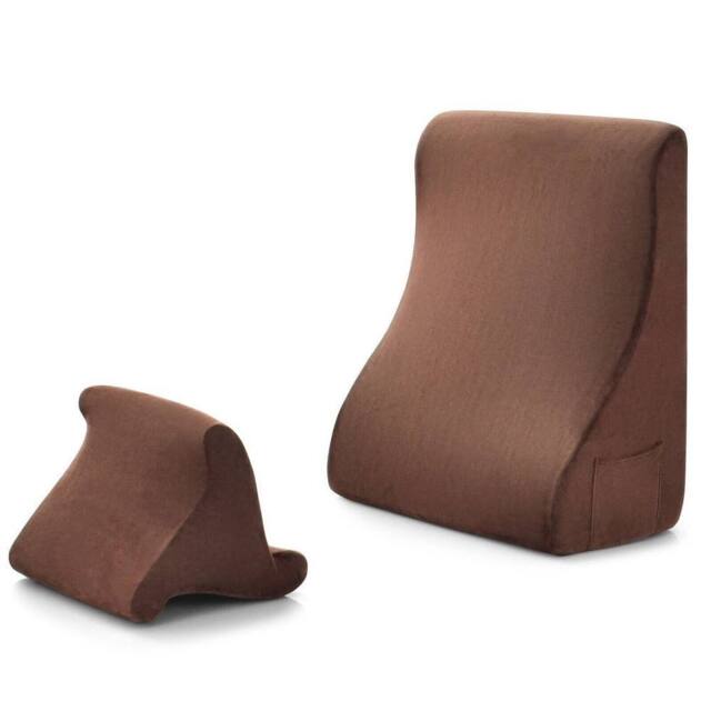 Kelvenix 4 in 1 Bed Wedge Pillow Stand Side Pockets in Brown - image 1