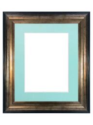 Frames & Mirrors 4U Scandi Black & Gold Frame with Blue Mount for Image Size A5 - thumbnail 1