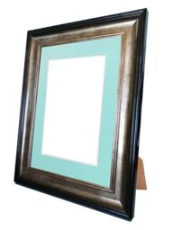 Frames & Mirrors 4U Scandi Black & Gold Frame with Blue Mount for Image Size A5 - thumbnail 4