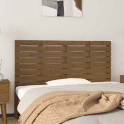 Berkfield Home Wall Headboard Honey Brown 146x3x63 cm Solid Wood Pine - Size: 146 x 3 x 63 cm - thumbnail 2