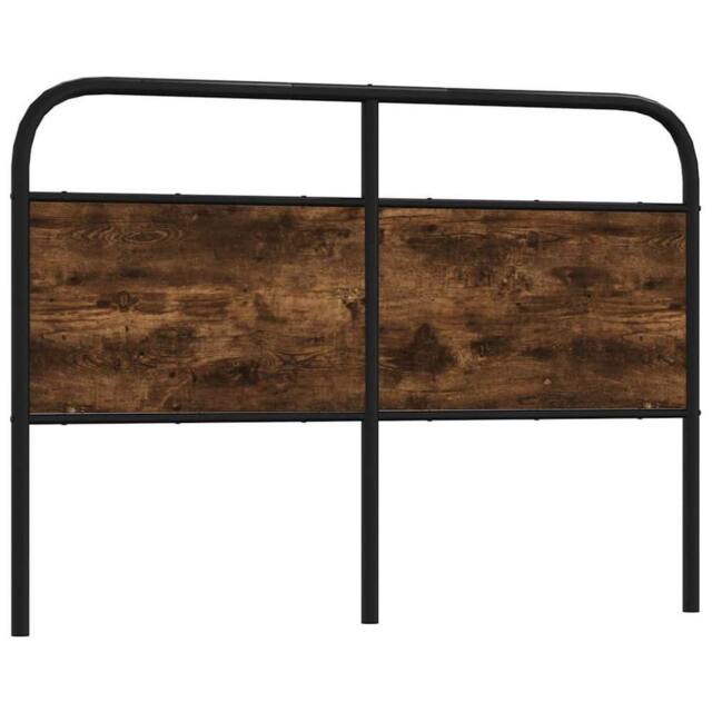 Berkfield Home Headboard Smoked Oak 135 cm Steel & Engineered Wood in Brown - image 1