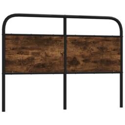 Berkfield Home Headboard Smoked Oak 135 cm Steel & Engineered Wood in Brown